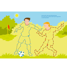 Total bunt von Punkt zu Punkt. Fußball. Von 1 bis 100