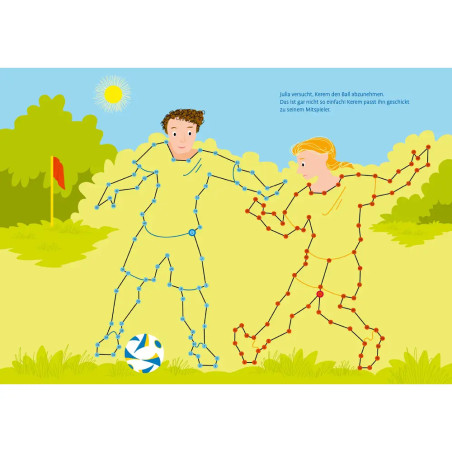 Total bunt von Punkt zu Punkt. Fußball. Von 1 bis 100