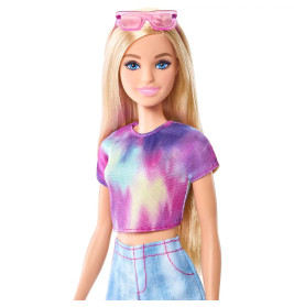 Barbie Mysteries: Beach Detectives Barbie Malibu Modepuppe mit unverkennbarem Outfit und Accessoires