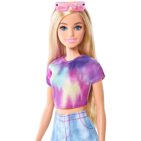 Barbie Mysteries: Beach Detectives Barbie Malibu Modepuppe mit unverkennbarem Outfit und Accessoires