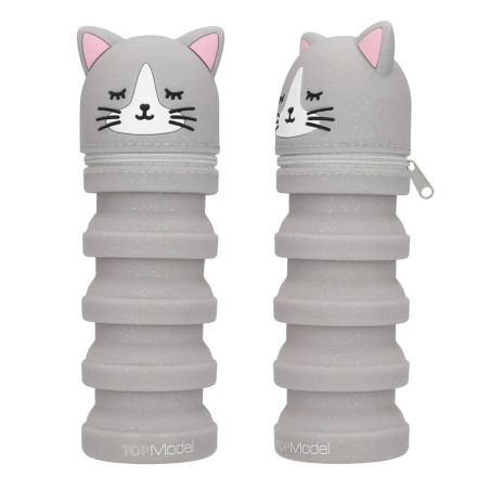 TOPModel Silikon Federmäppchen Katze BLOOMING KITTY