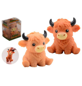 Johntoy Anti-Stress-Hochlandkuh in PVC-Box – Zum Quetschen & Entspannen