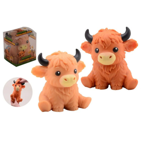 Johntoy Anti-Stress-Hochlandkuh in PVC-Box – Zum Quetschen & Entspannen
