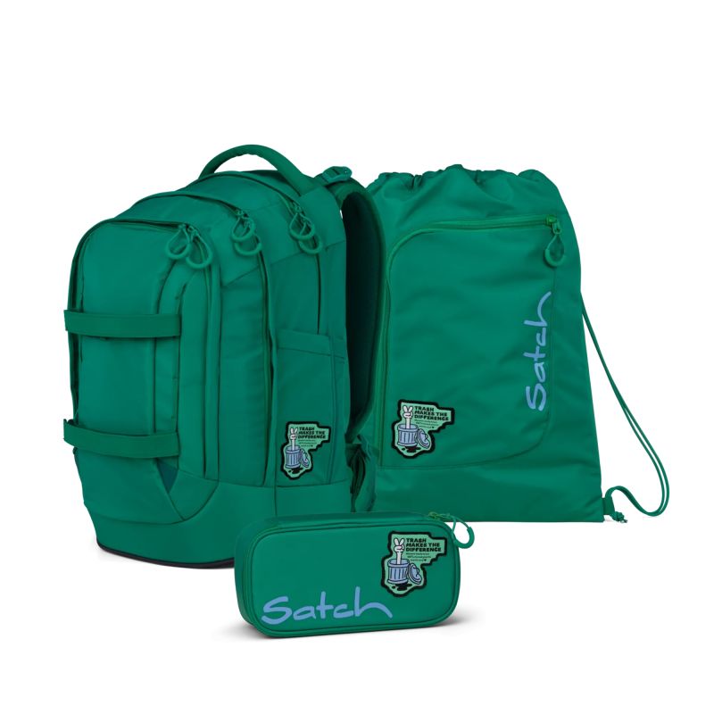 Satch Pack Schulrucksack Set Fearless Green – Schulranzen & Zubehör für Schüler | Ergonomisch