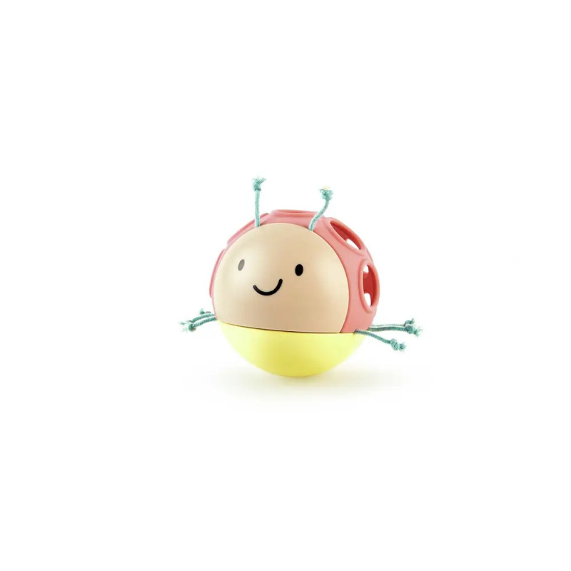 Der Marienkäfer Marlon besteht aus Holz und Naturkautschuk und stimuliert mit seinen verschiedenen M