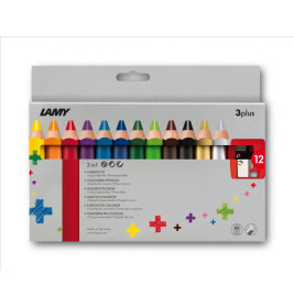 Lamy 1223548 Farbstift 3plus 12er-Set mit Spitzer