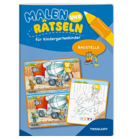 Malen und Rätseln für Kindergartenkinder. Baustelle