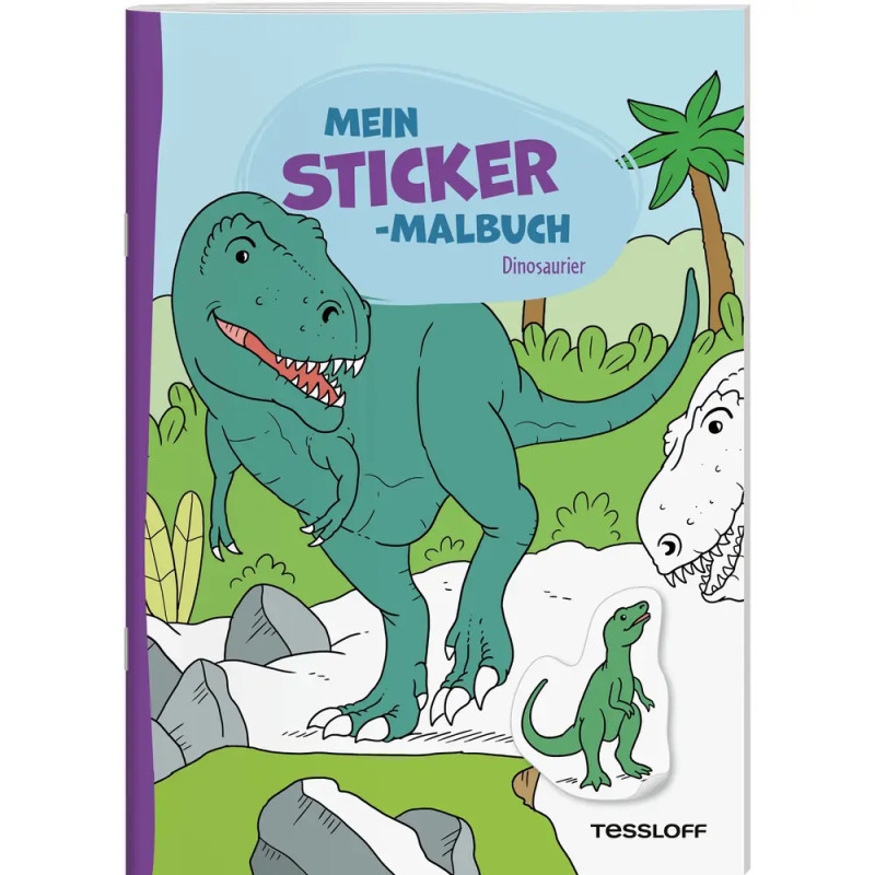 Mein Sticker-Malbuch. Dinosaurier