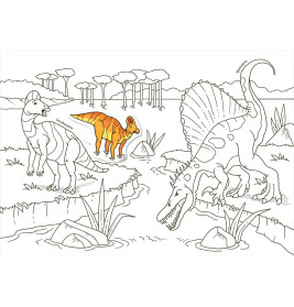 Mein Sticker-Malbuch. Dinosaurier