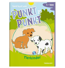 Total bunt von Punkt zu Punkt. Tierkinder. Von 1 bis 100