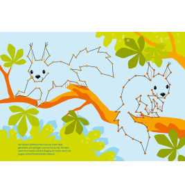 Total bunt von Punkt zu Punkt. Tierkinder. Von 1 bis 100