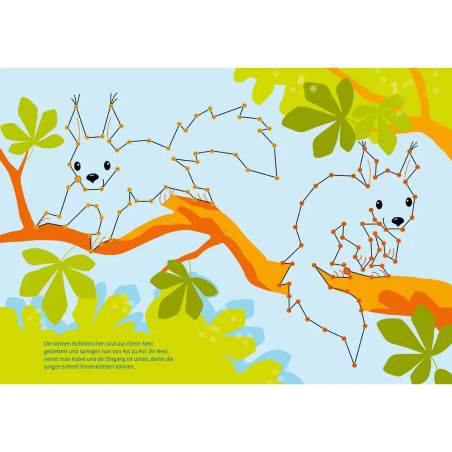 Total bunt von Punkt zu Punkt. Tierkinder. Von 1 bis 100