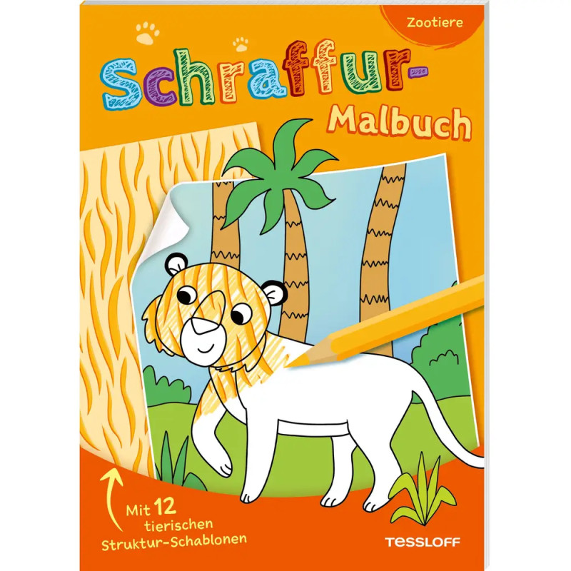 Schraffur-Malbuch. Zootiere