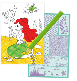 Schraffur-Malbuch. Meerjungfrauen