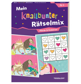 Mein knallbunter Rätselmix. Pferde   Einhörner