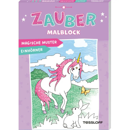 Zaubermalblock. Magische Muster. Einhörner