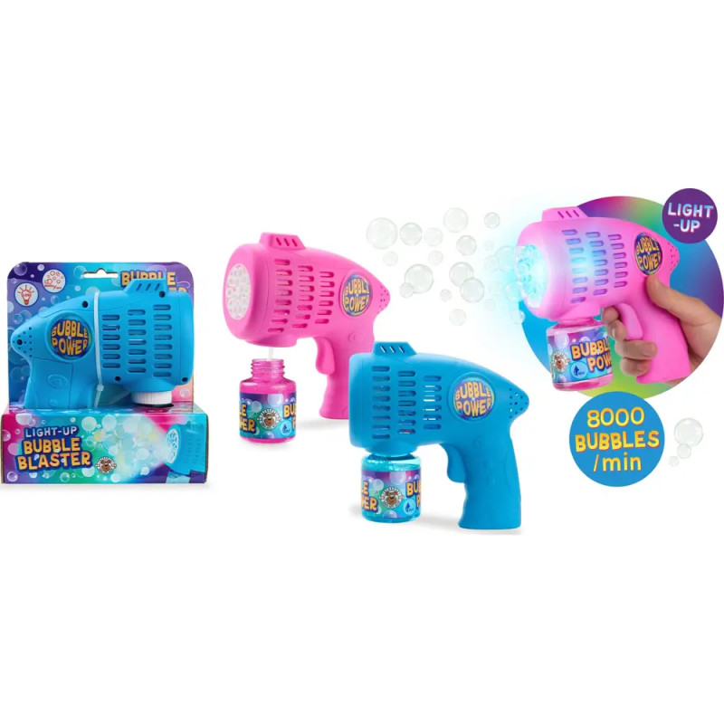 Seifenblasen-Blaster Light-Up inkl. Seifenblasenflüssigkeit 80ml, 2-fach sortiert Dieser Seifenblase