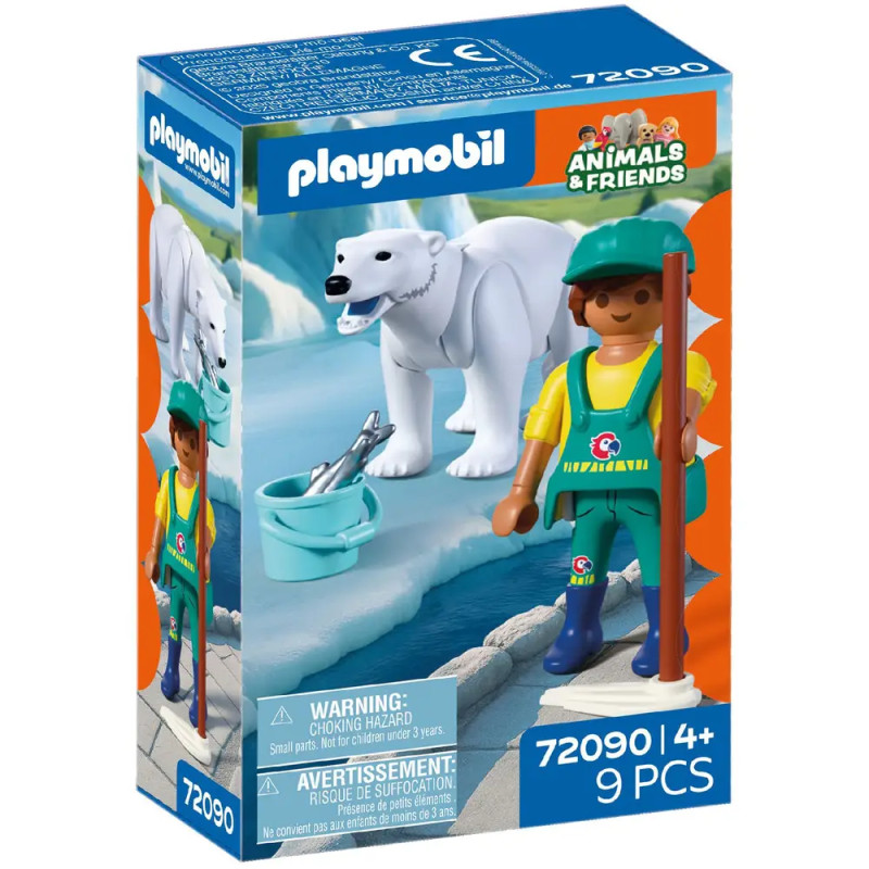 PLAYMOBIL 72090 Zoo: Eisbär und Pfleger