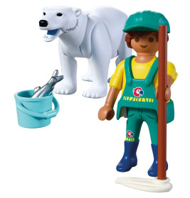 PLAYMOBIL 72090 Zoo: Eisbär und Pfleger