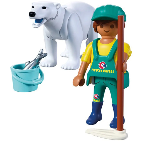 PLAYMOBIL 72090 Zoo: Eisbär und Pfleger