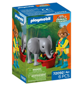 PLAYMOBIL 72092 Zoo: Elefantenbaby und Pflegerin