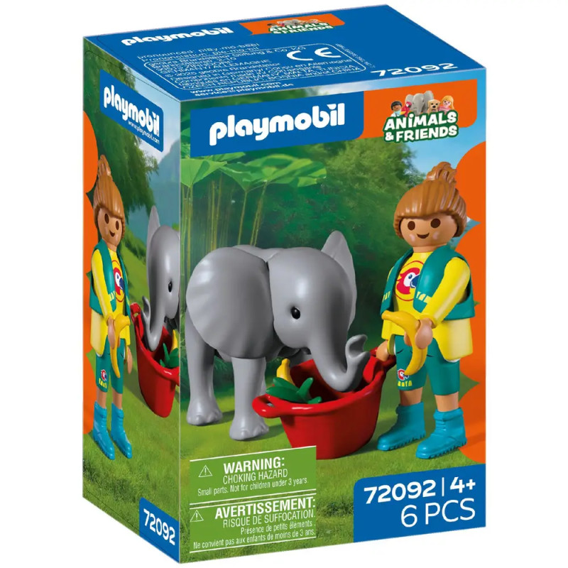 PLAYMOBIL 72092 Zoo: Elefantenbaby und Pflegerin