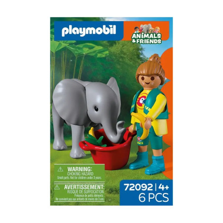 PLAYMOBIL 72092 Zoo: Elefantenbaby und Pflegerin