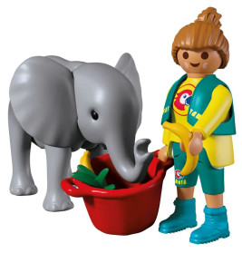 PLAYMOBIL 72092 Zoo: Elefantenbaby und Pflegerin