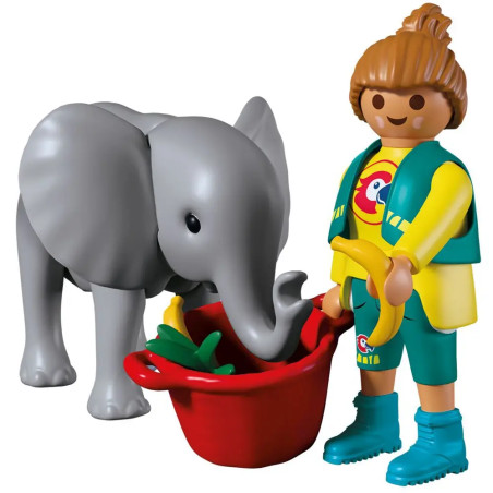 PLAYMOBIL 72092 Zoo: Elefantenbaby und Pflegerin