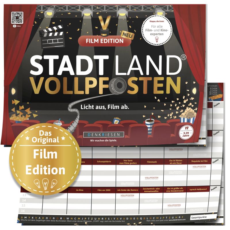 denkriesen Stadt Land Vollpfosten Film Edition | Filmquiz & Ratespiel für Filmabende