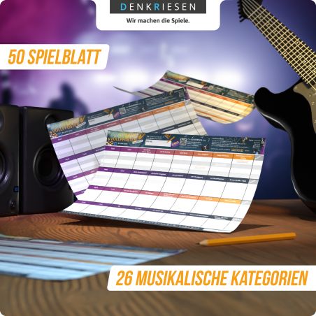 denkriesen Stadt Land Vollpfosten Music Edition | Musikquiz & Partyspiel für Gruppen
