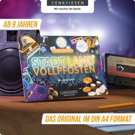 denkriesen Stadt Land Vollpfosten Music Edition | Musikquiz & Partyspiel für Gruppen