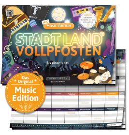 denkriesen Stadt Land Vollpfosten Music Edition | Musikquiz & Partyspiel für Gruppen