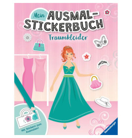Ravensburger Traumkleider Ausmal-Stickerbuch – Mode kreativ gestalten ab 5