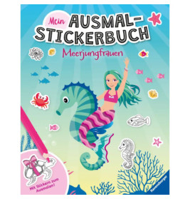 Ravensburger Meerjungfrau Ausmal Stickerbuch – Kreativer Mal- & Stickerspaß