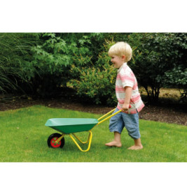 VEDES Outdoor active Schubkarre Metall – Robust, grün-gelb für Garten & Sandkasten