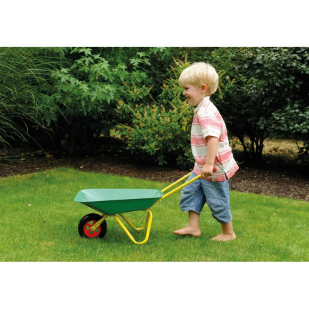 VEDES Outdoor active Schubkarre Metall – Robust, grün-gelb für Garten & Sandkasten