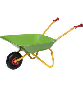 VEDES Outdoor active Schubkarre Metall – Robust, grün-gelb für Garten & Sandkasten