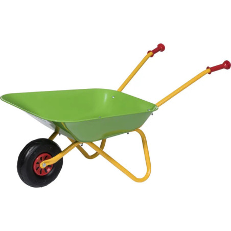 VEDES Outdoor active Schubkarre Metall – Robust, grün-gelb für Garten & Sandkasten