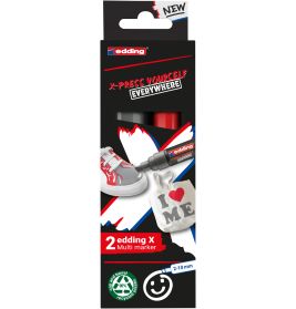 edding® 6900 X Multimarker 2er Set Juhu Grau – Permanent & wasserfest für vielfältige Untergründe