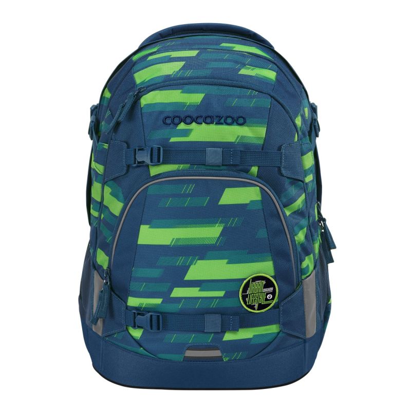 coocazoo Schulrucksack MATE Lime Stripe – Ergonomisch, nachhaltig & mitwachsend