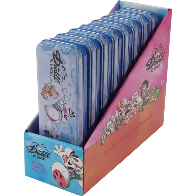 Diddl Metall-Stifteetui mit 6 Buntstiften