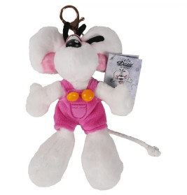 Diddl Plüsch-Schlüsselanhänger Diddl in Latzhose Rosa 15 cm