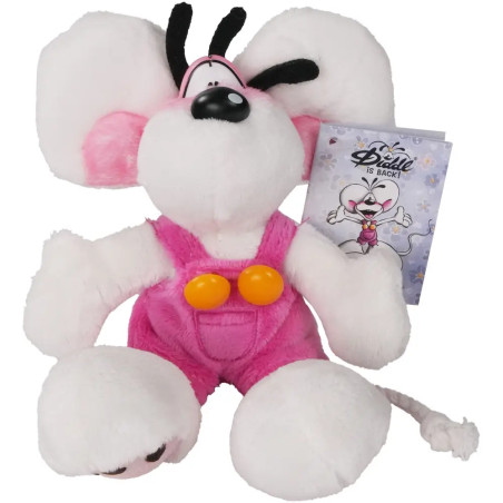 Diddl Plüsch-Schlüsselanhänger Diddl in Latzhose Rosa 15 cm