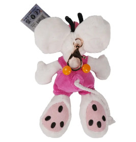 Diddl Plüsch-Schlüsselanhänger Diddl in Latzhose Rosa 15 cm