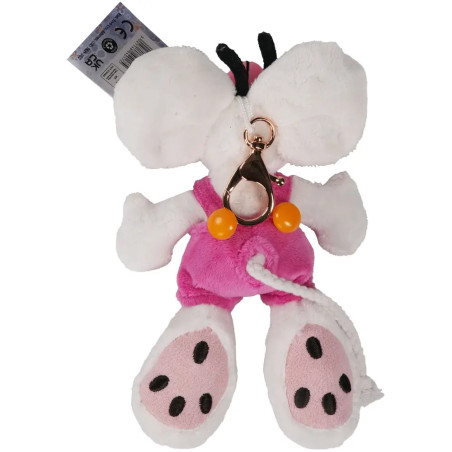 Diddl Plüsch-Schlüsselanhänger Diddl in Latzhose Rosa 15 cm