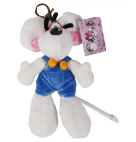 Diddl Plüsch-Schlüsselanhänger Diddl  in blauer Latzhose 15 cm