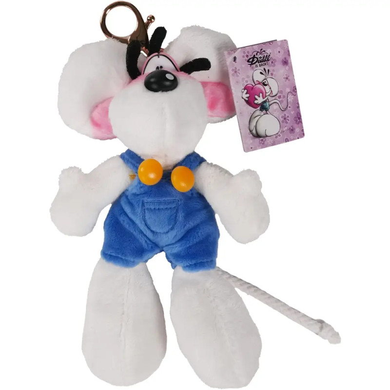 Diddl Plüsch-Schlüsselanhänger Diddl  in blauer Latzhose 15 cm