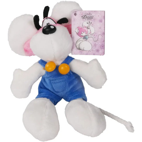 Diddl Plüsch-Schlüsselanhänger Diddl  in blauer Latzhose 15 cm