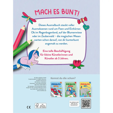 Malbuch Feen   Einhörner